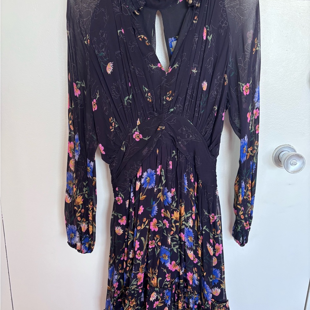 Anthropologie Floral Black Dress